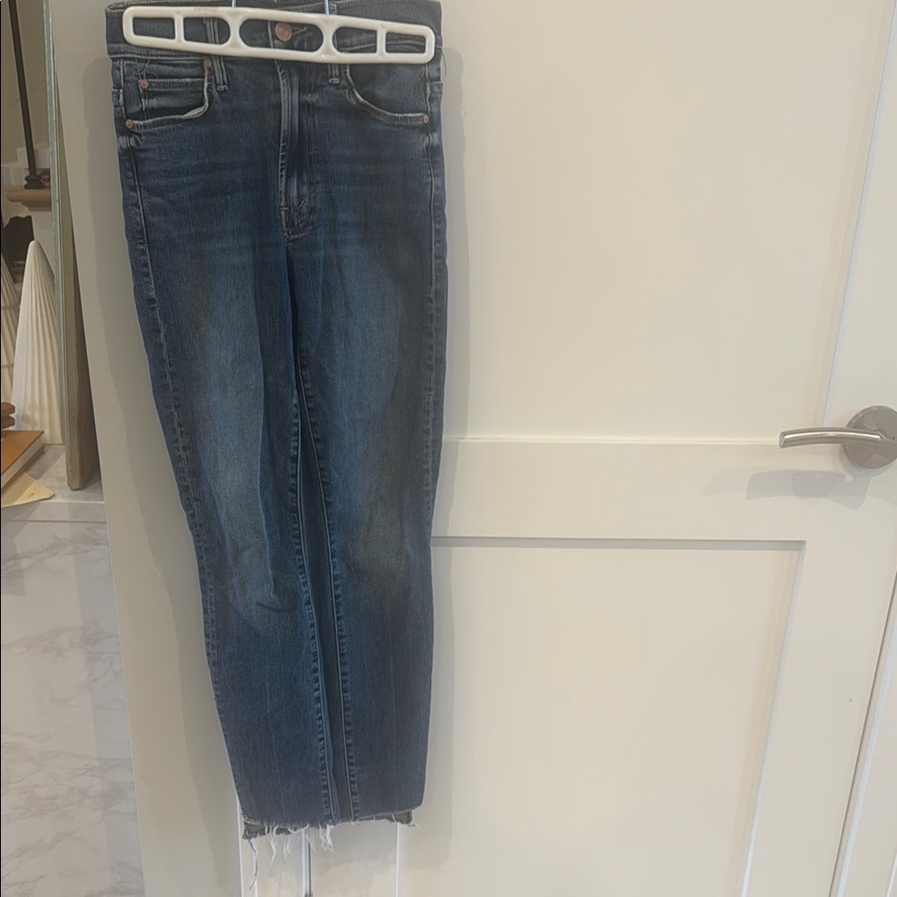 MOTHER Blue Ankle Cropped Jeans Classic Style